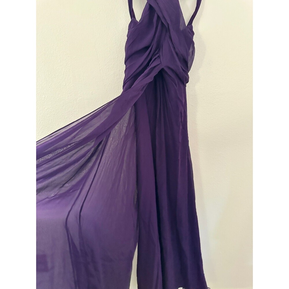 NEW Diane Von Furstenberg Nikki 100% Silk Gown Purple Layered Wedding Women's 8 - Picture 6 of 12
